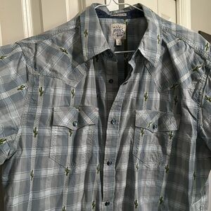 Men’s Moonshine cactus detailed pearl snap shirt